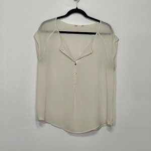 Joe Fresh Cream Quarter Button Up